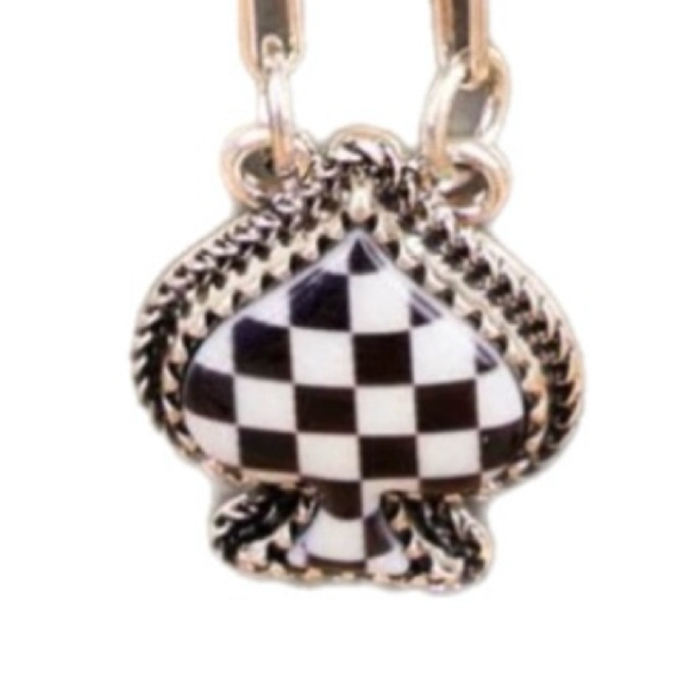 🔥Checkered Spade Pendant Necklace🔥 BRAND NEW! - Picture 3 of 3